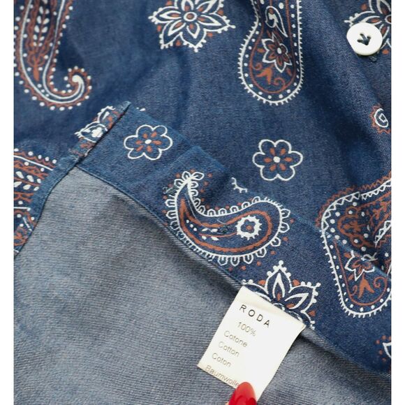 Roda Paisley Print Long Sleeve Mens Shirt‎ Classic Dress Shirt XL - Picture 2 of 3